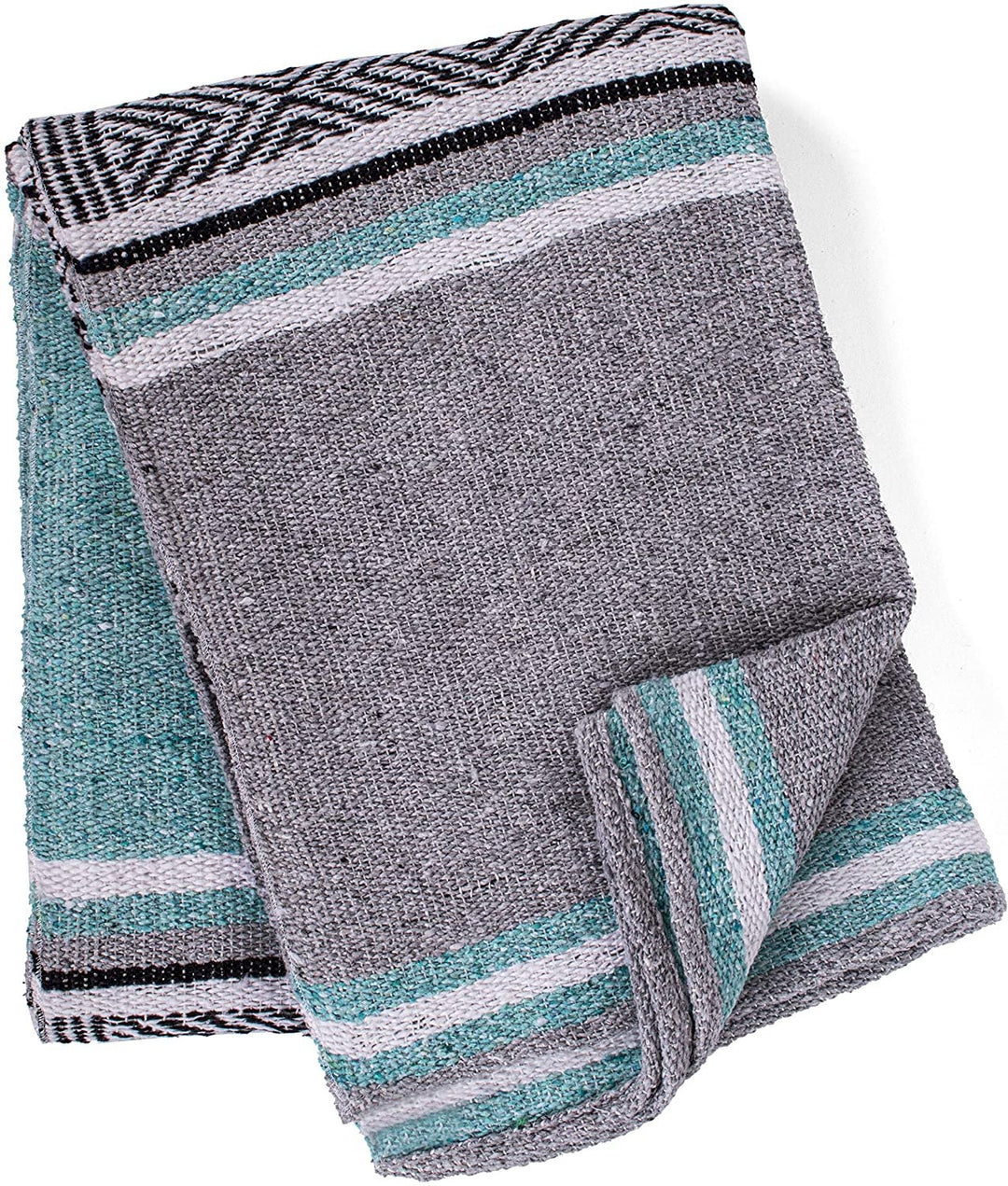 Genuine Mexican Handwoven Blanket Premium Large Heavyweight Falsa Blanket, Serape & Yoga Blanket | Beach Blanket | Throw Blanket | Tassel-Less Design | Made in Mexico