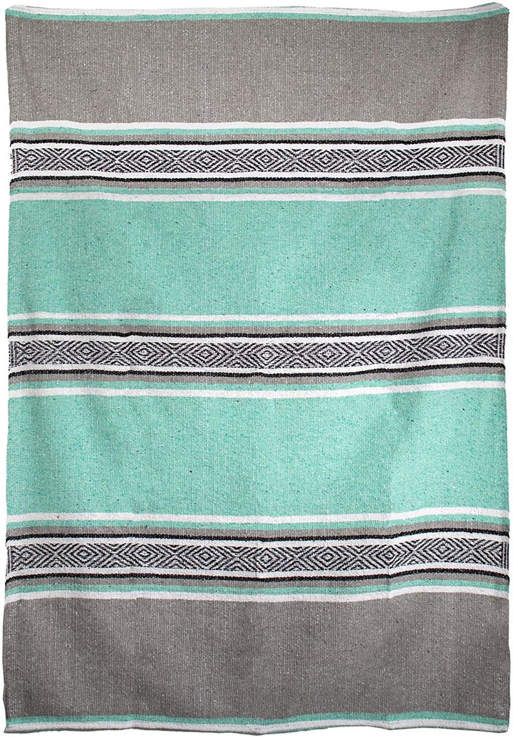 Genuine Mexican Handwoven Blanket Premium Large Heavyweight Falsa Blanket, Serape & Yoga Blanket | Beach Blanket | Throw Blanket | Tassel-Less Design | Made in Mexico
