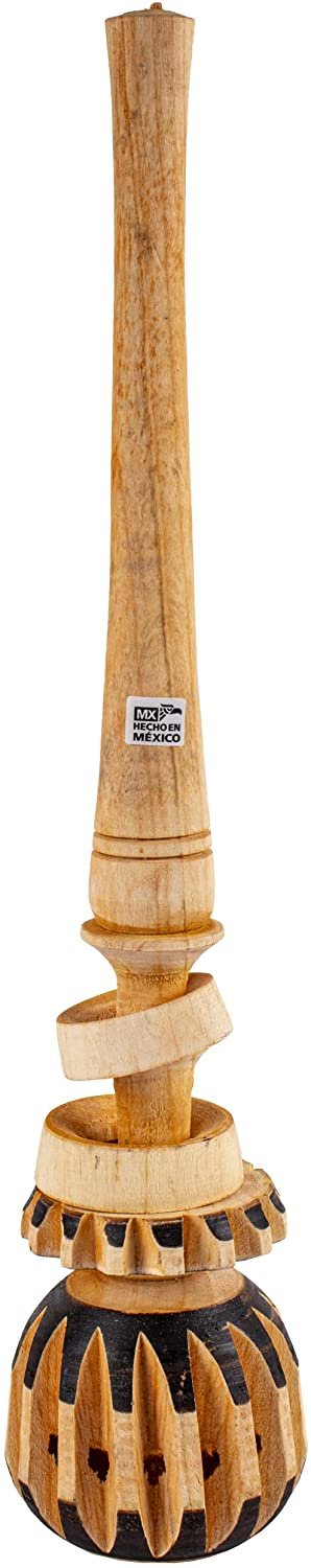 Champs Artisanal Mexican Molinillo 12.5-inch | Mexican Hot Chocolate Mixer | Molinillo de Chocolate de Madera | Wood Stirrer Whisk | Handmade
