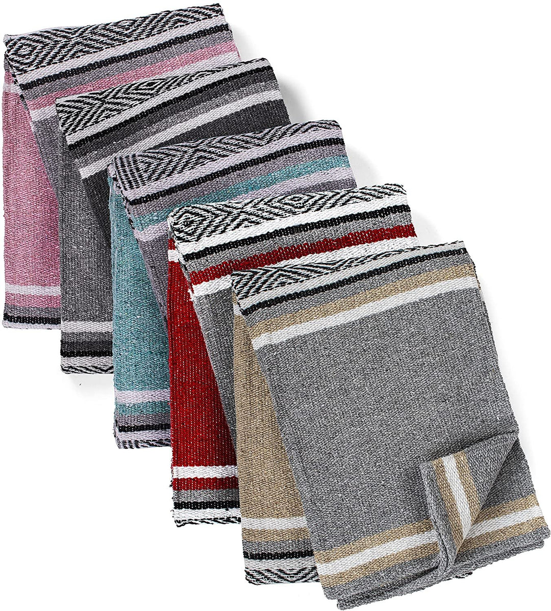 Genuine Mexican Handwoven Blanket Premium Large Heavyweight Falsa Blanket, Serape & Yoga Blanket | Beach Blanket | Throw Blanket | Tassel-Less Design | Made in Mexico