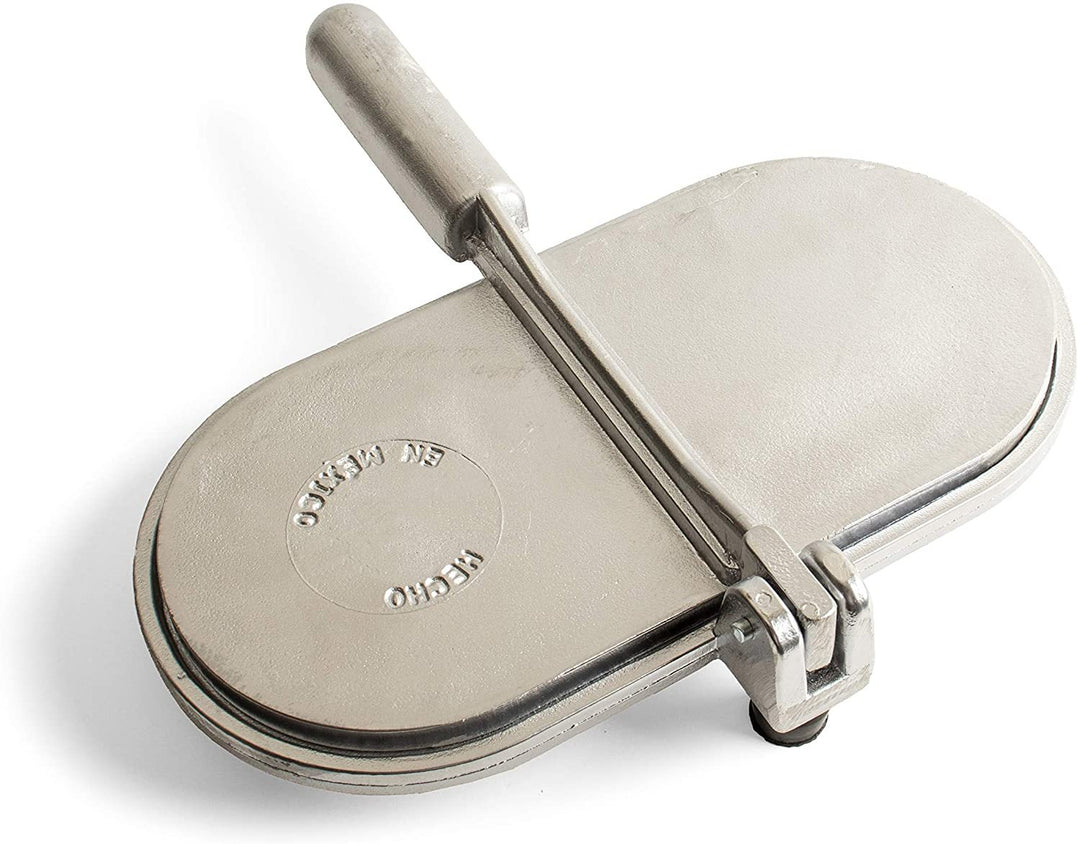 Genuine Made in Mexico Huarachera Press 9 Inch - Cast Aluminum Huarache Maker - Heavy-Duty Taco Presser - Made In Mexico Corn Flour Tortilla Press for Homemade Mexican Food - Huarachera