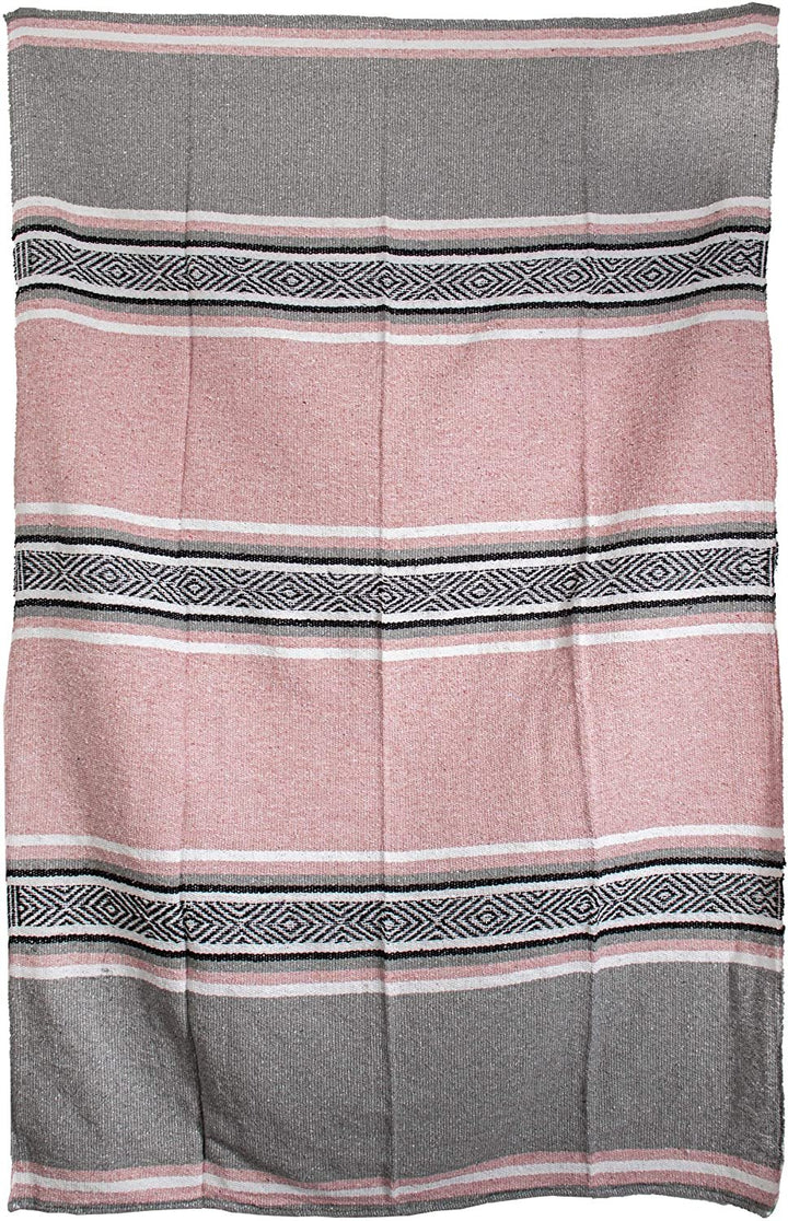 Genuine Mexican Handwoven Blanket Premium Large Heavyweight Falsa Blanket, Serape & Yoga Blanket | Beach Blanket | Throw Blanket | Tassel-Less Design | Made in Mexico