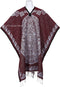 threads west Authentic Mexican Poncho Reversible Cobija Blanket - Aztec Calendar