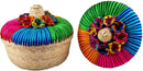 2-Pack Genuine Mexican Handwoven Tortilla Basket | Fiesta Mexican Tortilla Warmer |Tortilla Holder |Tortillero | Palm Straw Baskets Handmade in Mexico | Mexican Bowls