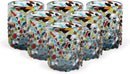 Hand Blown Mexican Drinking Glasses – Set of 6 Confetti Rock Tumbler Glasses (14 OZ, Confetti)