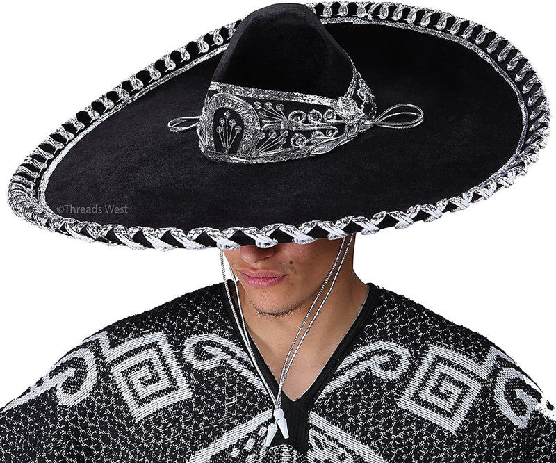 Chapeau de charro Fiesta mexicain bordeaux et argent pour adultes sombrero pour  adultes pour déguisement pour 5 de Mayo mariachi livraison gratuite -   Canada
