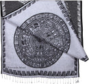 threads west Authentic Mexican Poncho Reversible Cobija Blanket - Aztec Calendar
