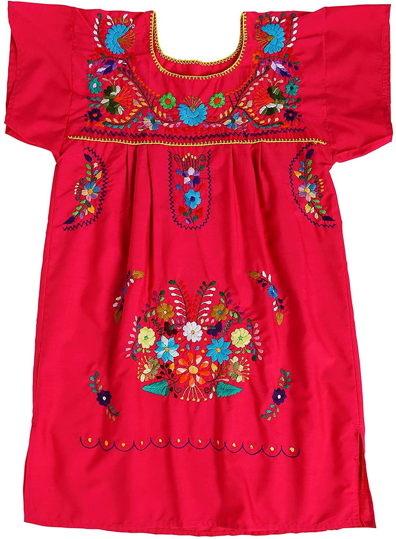 Threads West Embroidered Mexican Peasant Mini Short Dress
