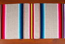 Threads West Authentic Mexican Table Runner Handwoven on Wooden Loom Bright Mexican Saltillo Sarape 60" x 12"