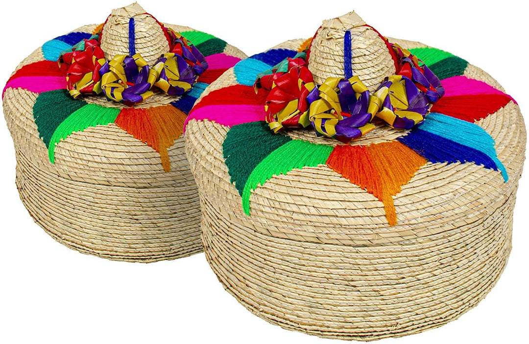 Handwoven Tortilla Basket Floral (2-Pack)