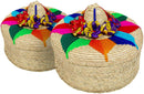 2-Pack Genuine Mexican Handwoven Tortilla Basket | Fiesta Mexican Tortilla Warmer |Tortilla Holder |Tortillero | Palm Straw Baskets Handmade in Mexico | Mexican Bowls