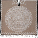 threads west Authentic Mexican Poncho Reversible Cobija Blanket - Aztec Calendar