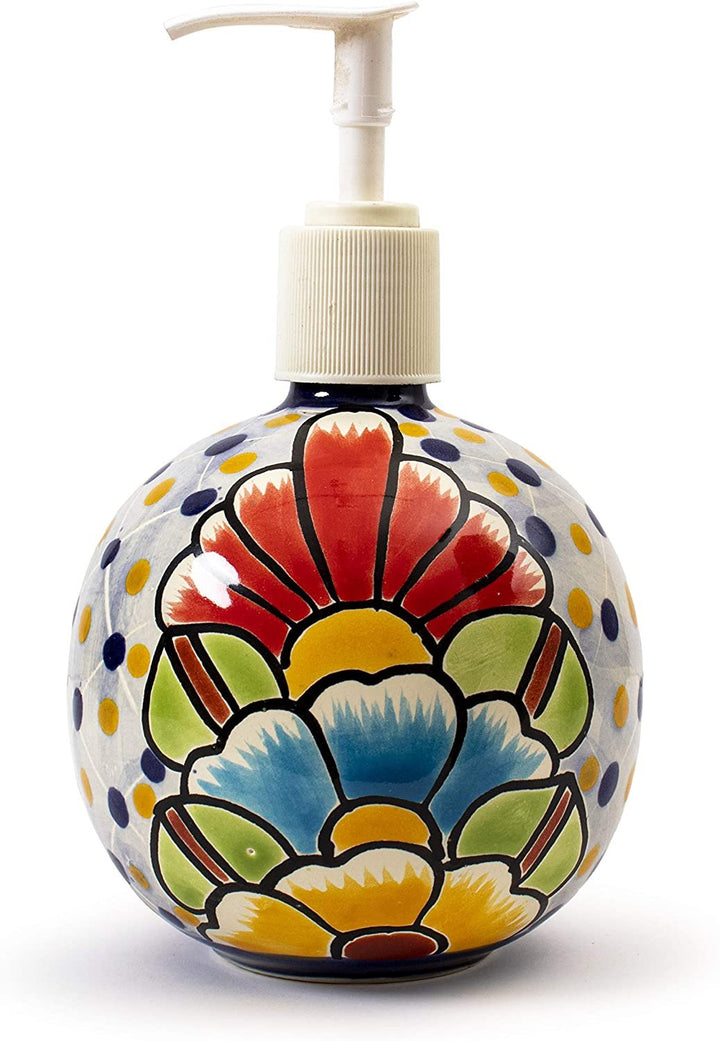Talavera Soap and Lotion Dispenser (Floral)