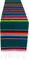 Threads West Authentic Mexican Table Runner Handwoven on Wooden Loom Bright Mexican Saltillo Sarape 60" x 12"