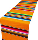 Threads West Authentic Mexican Table Runner Handwoven on Wooden Loom Bright Mexican Saltillo Sarape 60" x 12"