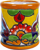 Genuine Mexican Talavera Utensil Crock Hand Painted Pottery Ceramic for Kitchen Utensil Holder Spoon Rest Handmade in Mexico by Artisans